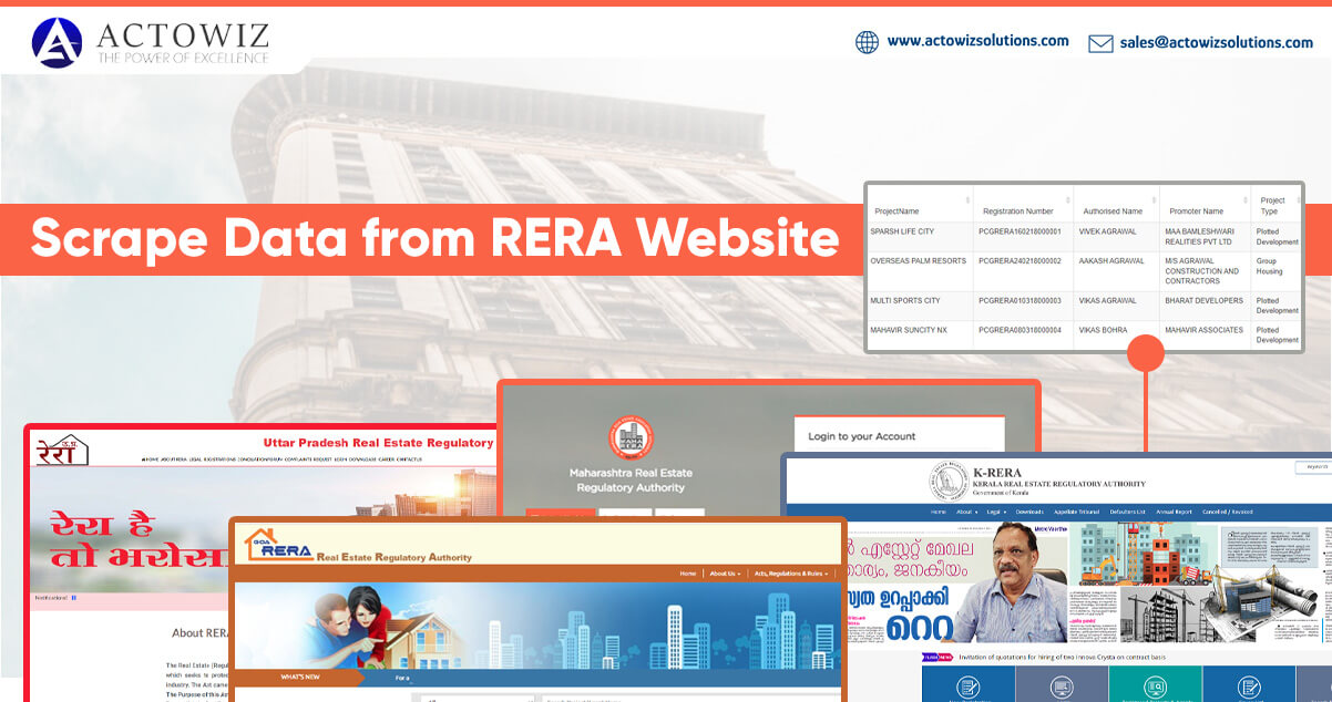 Scrape Data from RERA Website - RERA website data scraping services