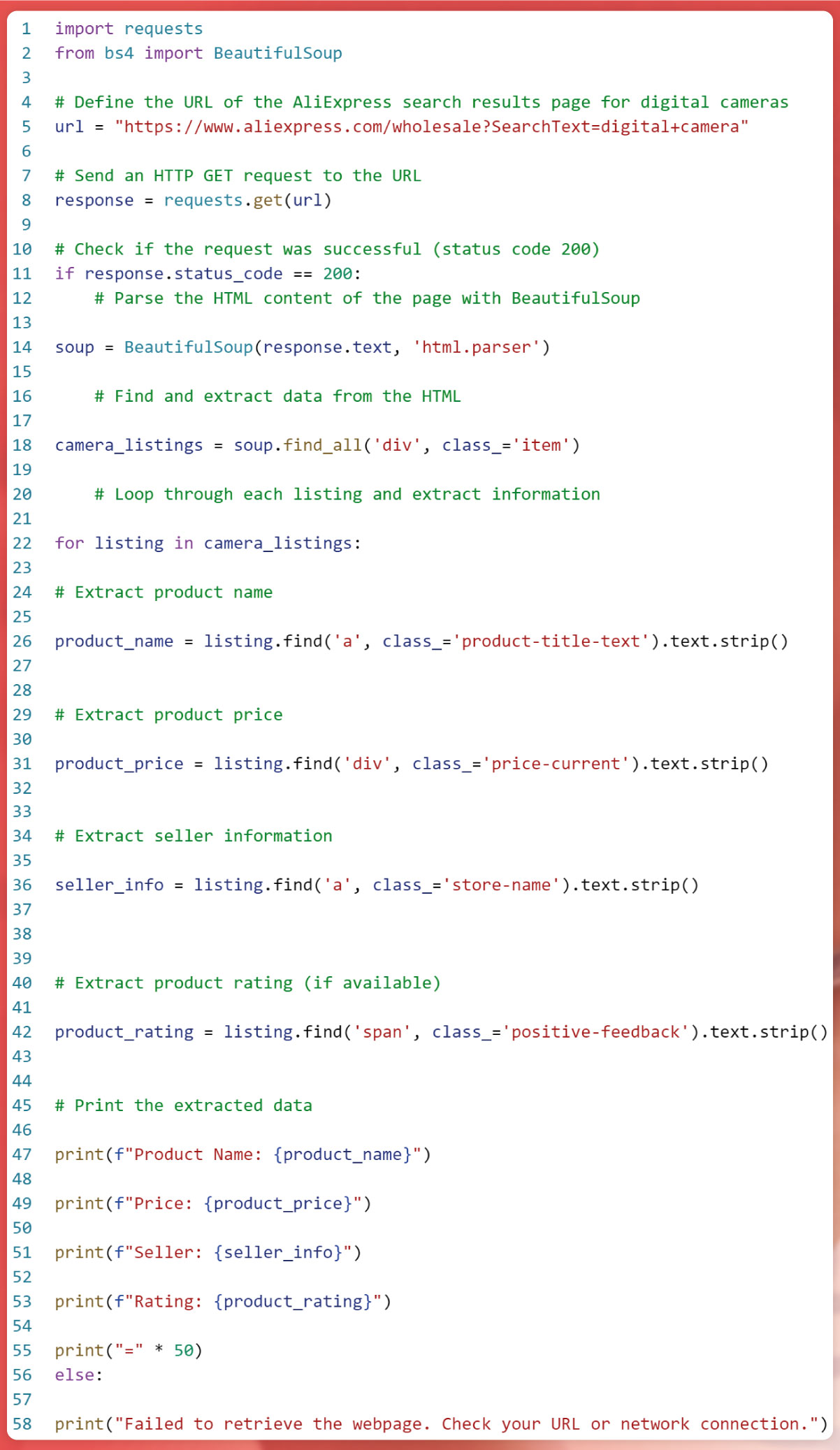 Python-Code-for-Scraping-AliExpress-Digital-Camera-Data
