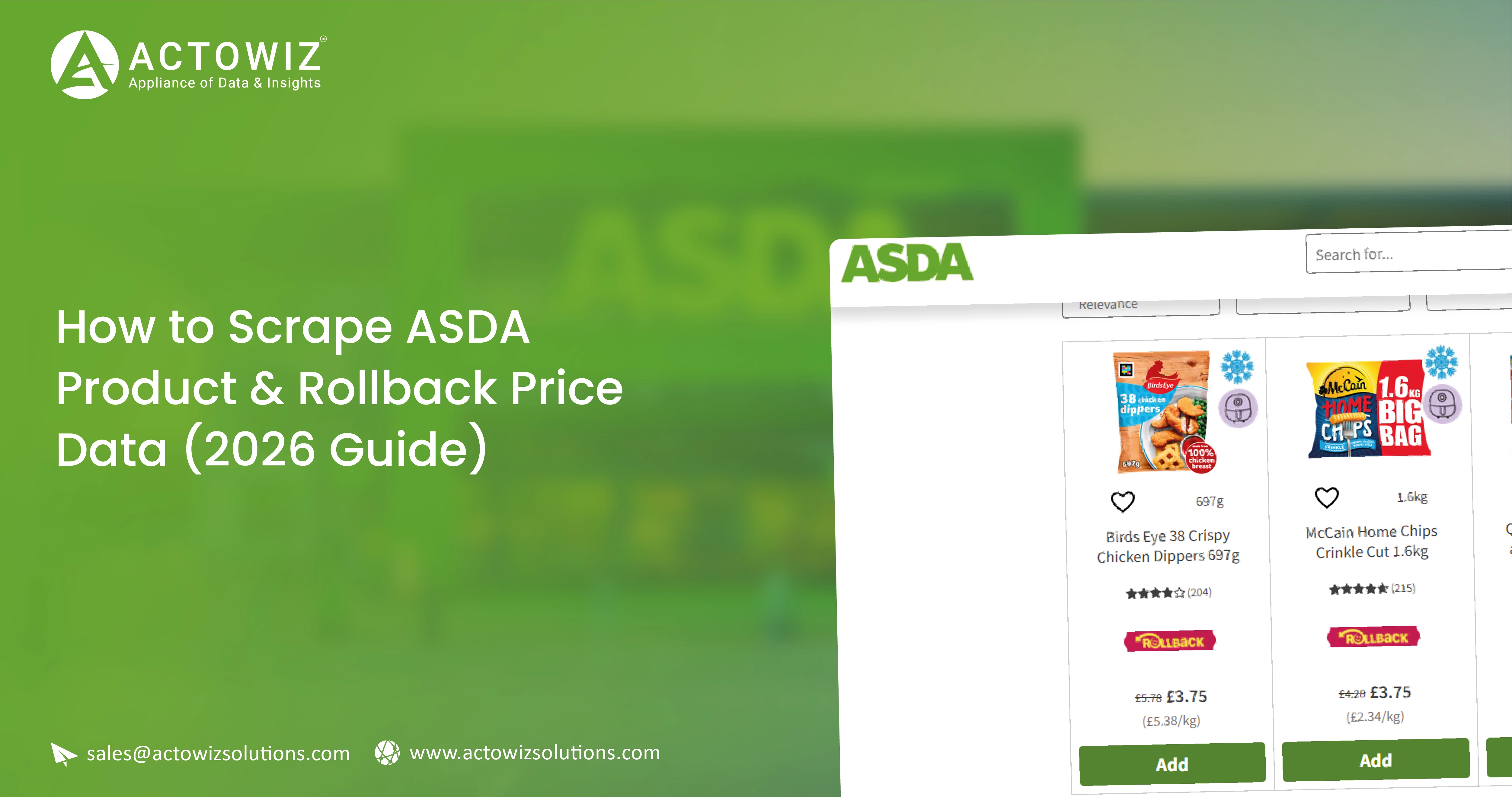 Crex Data Scraping - How to Scrape ASDA Product & Rollback Price Data