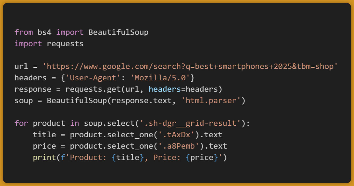 Python-Code-Example-Scraping-Google-Search-Results