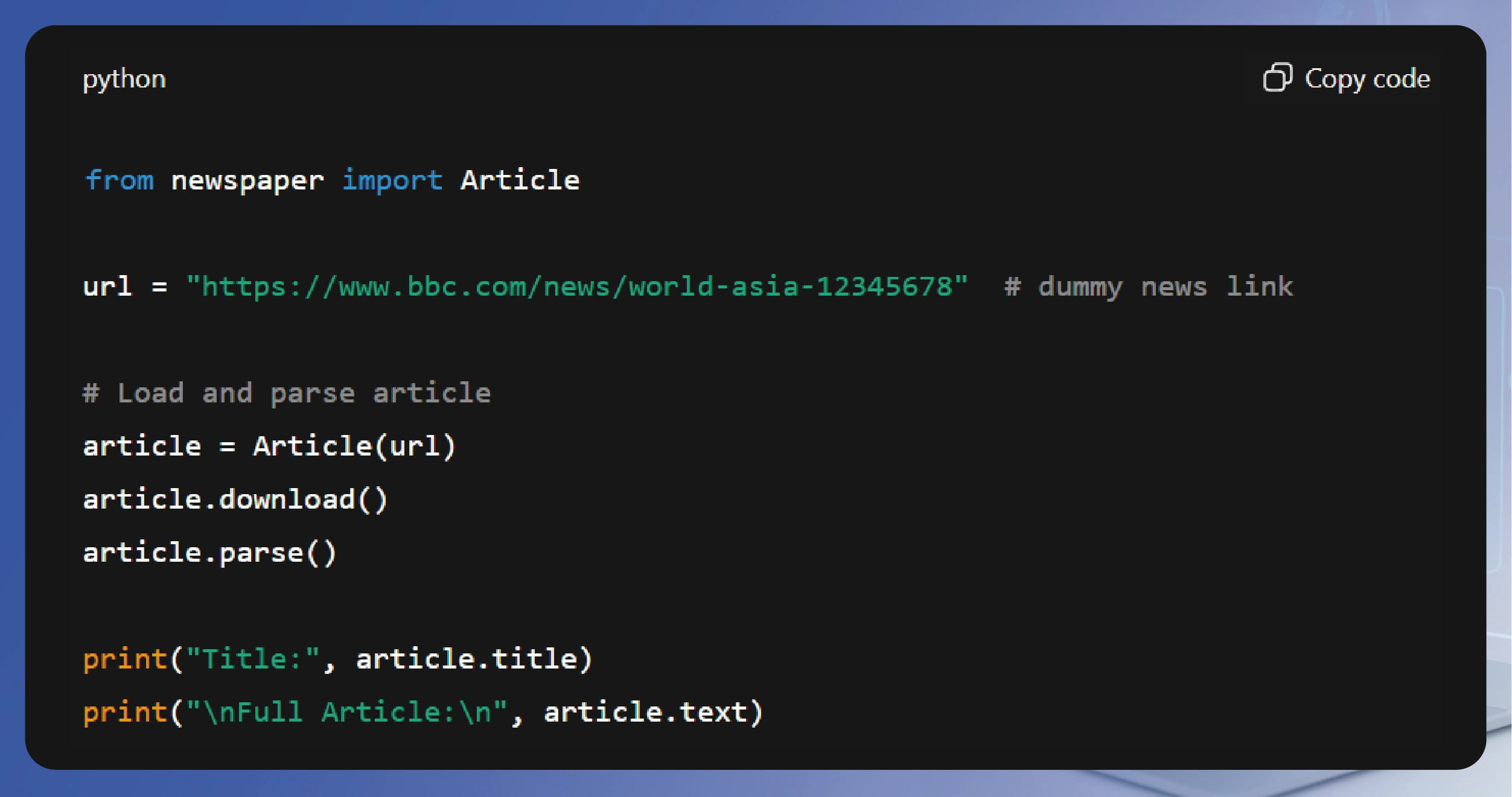 Scrape News Articles with a Powerful News Scraper