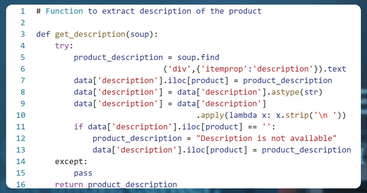 Function-for-extracting-product-description