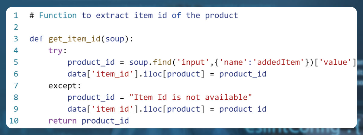 Function-for-extracting-product-item-Id