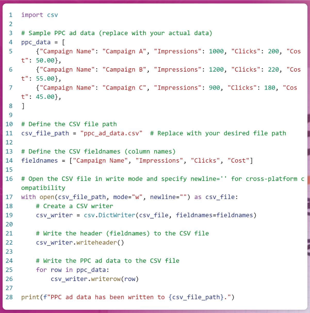 Writing-Amazon-PPC-Ad-Data-to-CSV-File