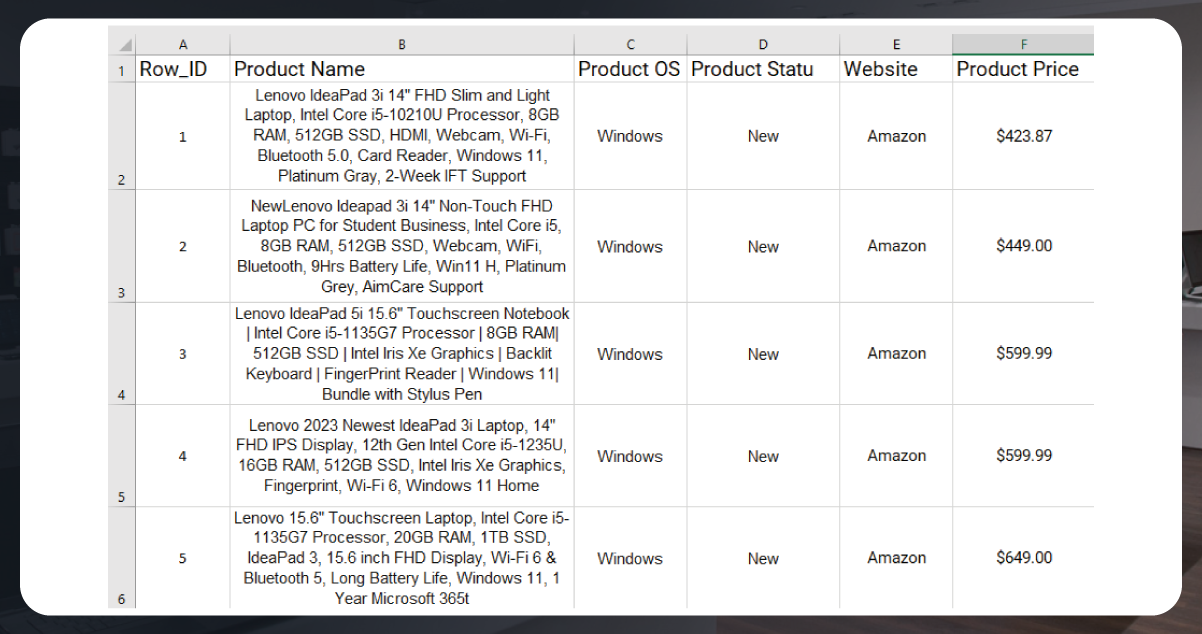 Web-Extracted-Data