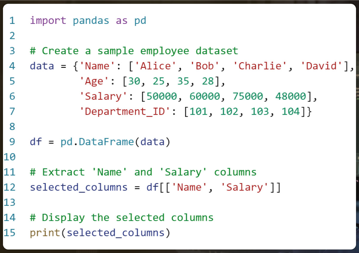 Example-Extracting-Columns-from-a-Dataset