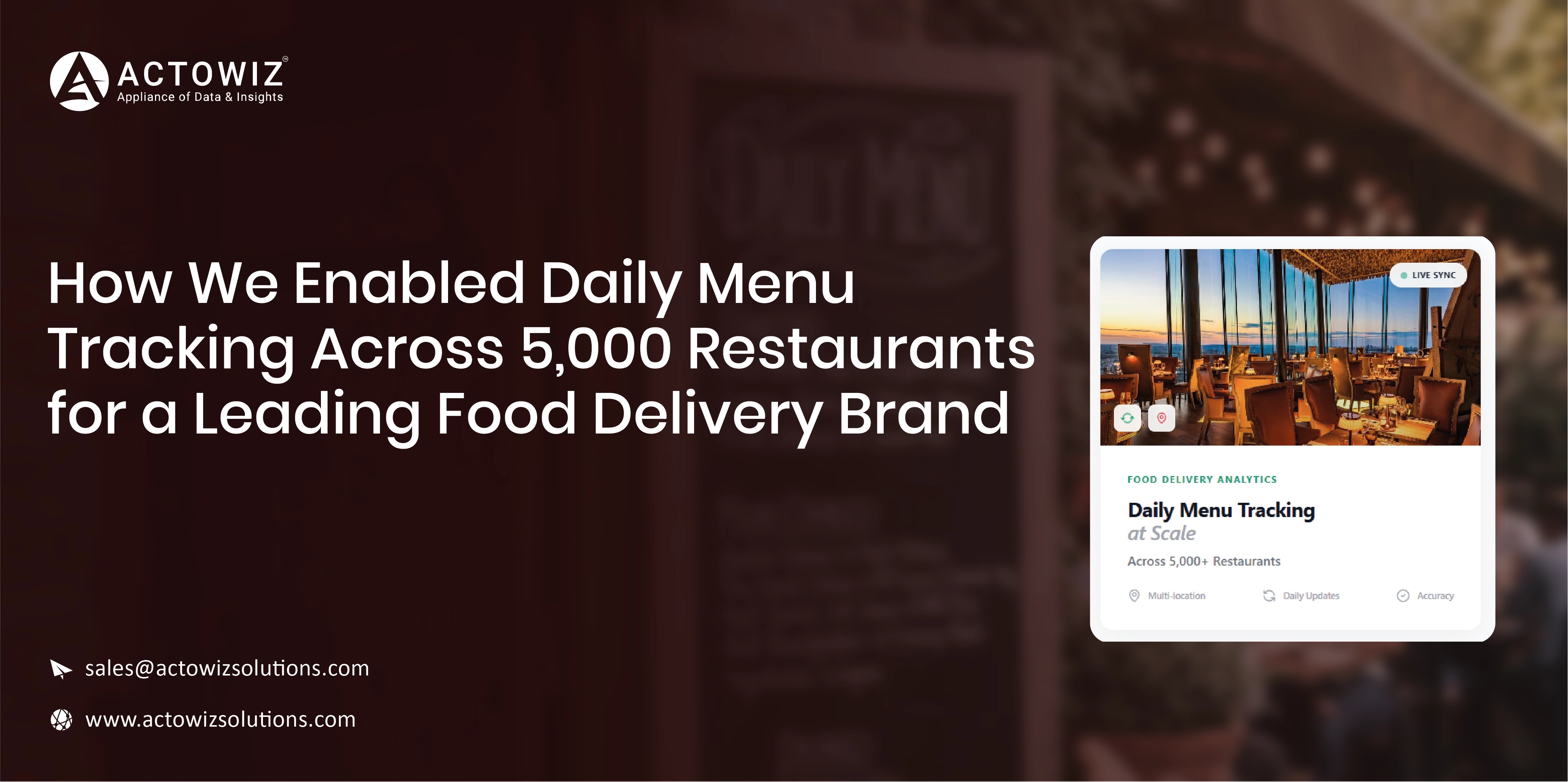 Daily Menu Tracking Across 5,000 Restaurants - Food Delivery Brand