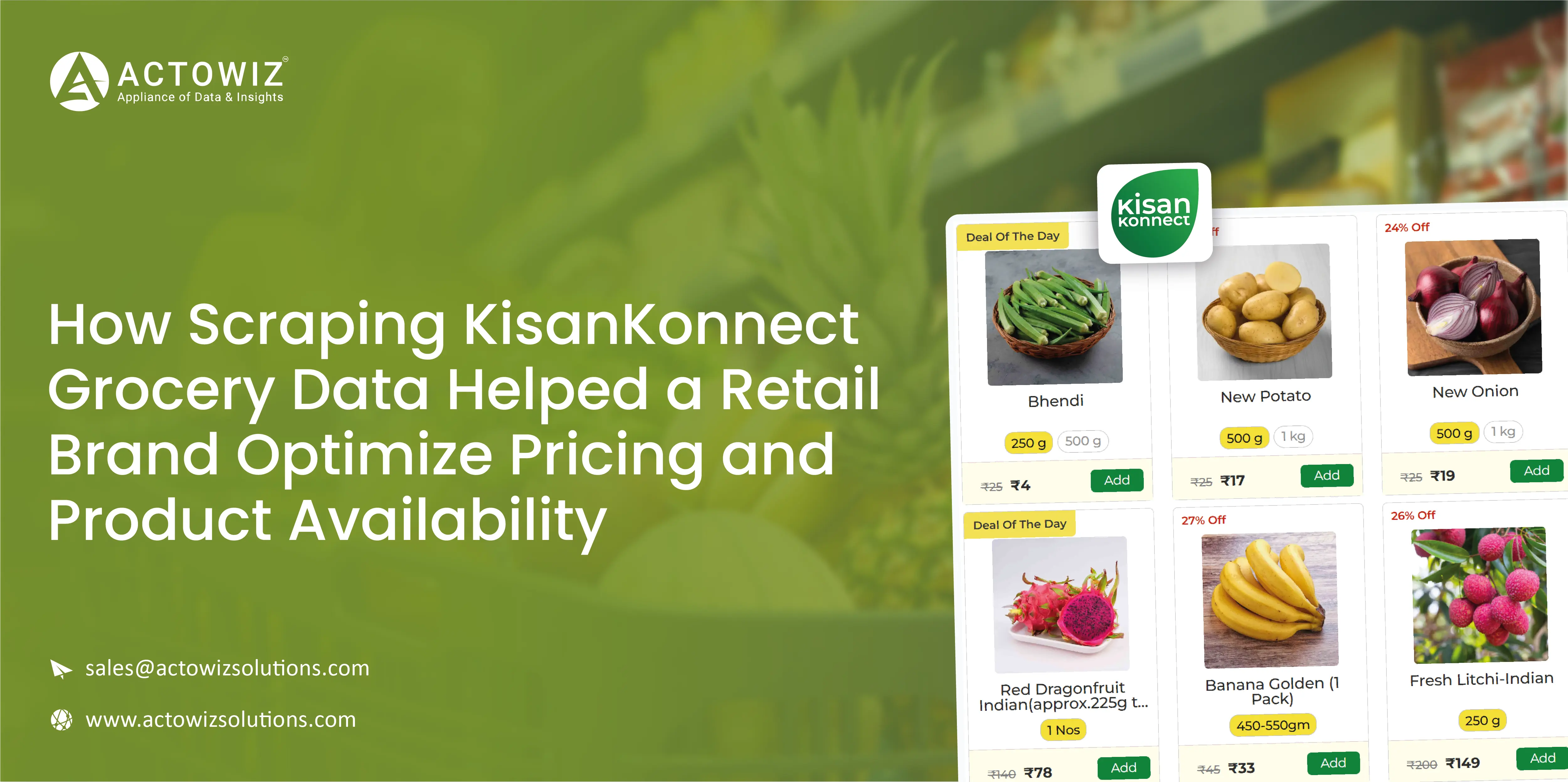 How Scraping KisanKonnect Grocery Data Helped A Retail Brand Optimize Pricing And Product Availability How Scraping KisanKonnect Grocery Data Helped A Retail Brand Optimize Pricing And Product Availability
